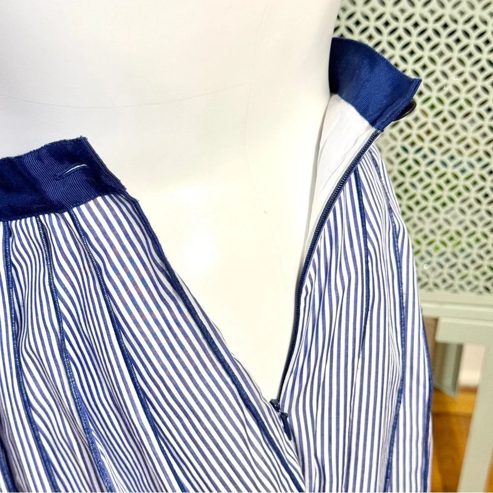 NWT Vineyard Vines Poplin Stripe Pleated Skirt in Spinnaker - Picture 5 of 10